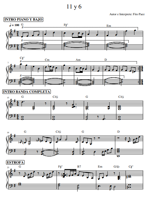 11 y 6 (piano acompañamiento + backing track)