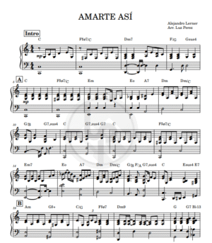 Amarte asi Amarte así (Piano acompañamiento + backing track)