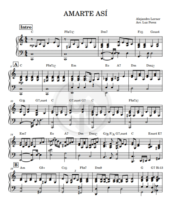 Amarte asi Amarte así (Piano acompañamiento + backing track)