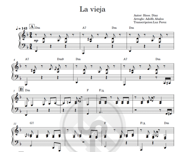 La vieja - Chacarera (Versión piano)