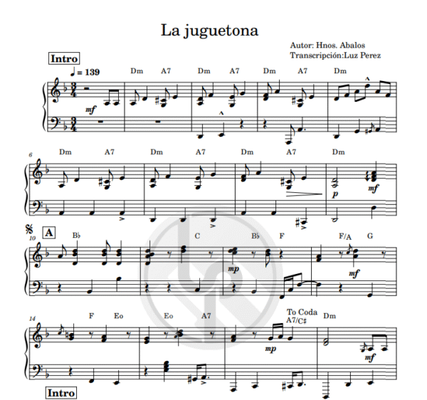 La juguetona - Chacarera (Versión piano)