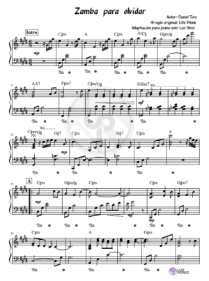 zamba Zamba para olvidar (Versión piano)